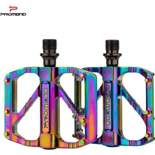 Promend new MTB Bike Flat pedal 3 bearing Pelin Ultralight aluminum alloy plating colorful non-slip Mountain Road bicycle pedals