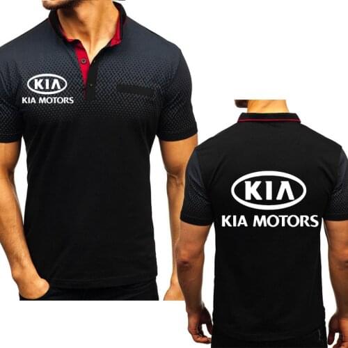 2020 The New Summer Mens Polo KIA Car Logo printing Casual Short sleeve high quality Cotton Mens polo clothing