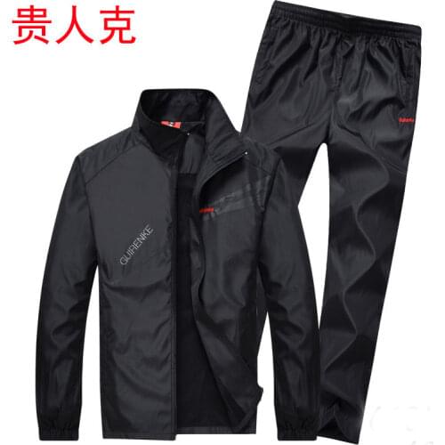 2021 spring and autumn new sports and leisure suit mens black sportswear two-piece suit