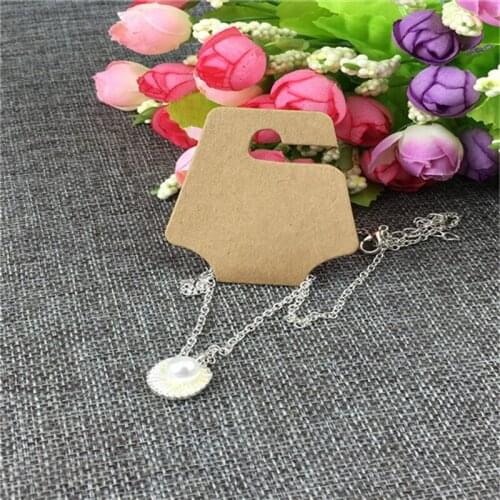 New Arrival Kraft Paper Jewelry Creative Design Necklace Cards Blank Package Brown Display Accept Custom Logo 12x5cm 100Pcs/Lot