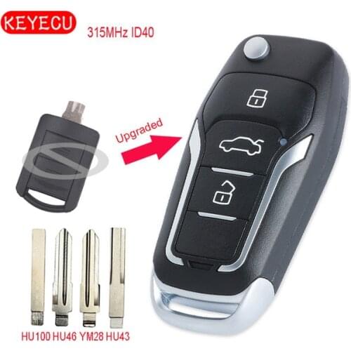 Keyecu Upgraded Flip Remote Car Key Fob 2 Button 315MHz ID40 Chip for Opel Corsa C and Combo