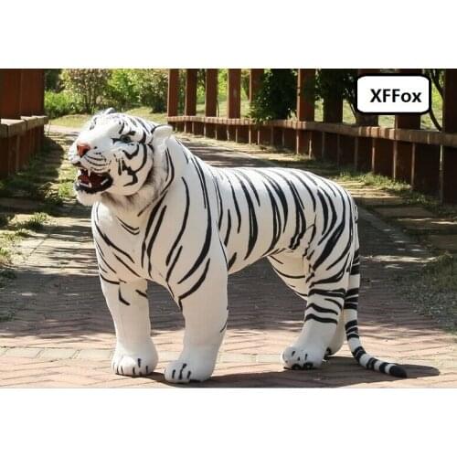 Huge plush tiger toy simulation standing white tiger doll birthday gift about 110x70cm xf0721