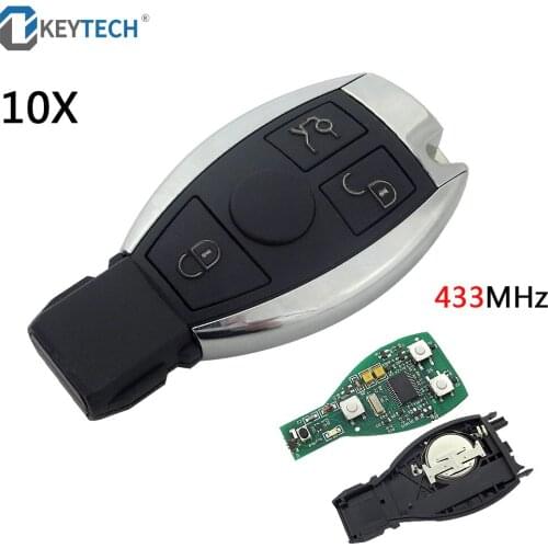 OkeyTech 10PCS For Mercedes Benz Key 433MHz Remote Control Car Smart Key Fob Replacement For Mercedes Benz Year 2000+ NEC&BGA