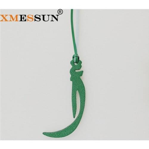 Wholesale Luxury Genuine Natural Leather Character Alphabet Arabic Letter A Keychain Backpack Pendant Ladies Women Bag Charm