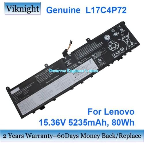 Genuine L17C4P72 Battery For Lenovo L17L4P72 L17M4P72 L18M4P71 SB10Q76928 01AV969 SB10Q76929 Laptop Bateries 15.36V 80Wh
