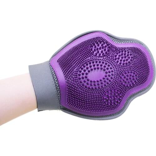 Pet Grooming Hair Removal Gloves 2-in-1, Pet Massage and Bath Brush for Long-haired Pet Hair Removal Tools