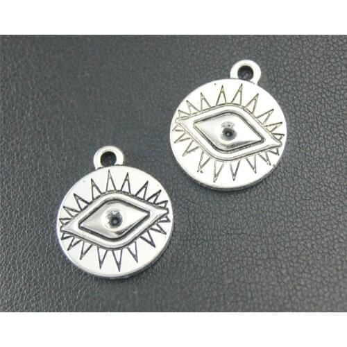 35pcs Silver Color In the round eyes Charm Pendant DIY Necklace Bracelet Bangle Findings 19x16mm A1799