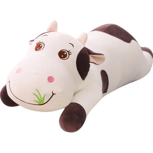 Hot Large Size Cute Animal Cartoon Cows Stuffed Plush Toy Super Comfortable Soft Toy Children Birthday Present Christmas Gift