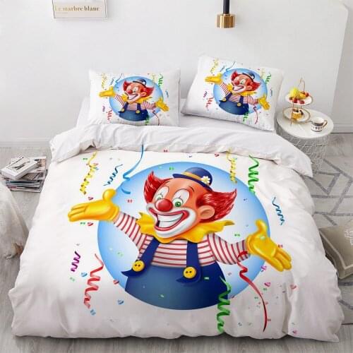 3D Luxury Bedding Set Duvet Cover Set Comforter Double King Queen Double Single Size White Cartoon Design Custom Bedclothes