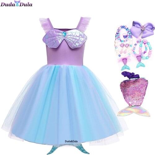 Mermaid dress Childrens dress up clothes summer clothes Dress for girl Child girl princess dress Girls clothes 2 to 8 years