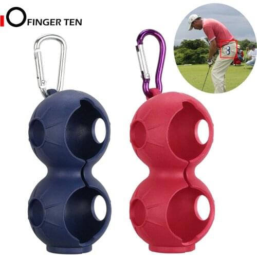 Silicone Golf Ball Holder Soft Protective Cover with Aluminum Hook Carabiner Clip to Belt Bags