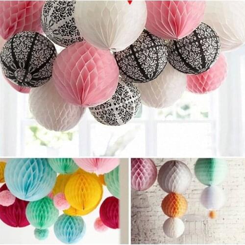 Pretty 10inch 25cm Honeycomb Ball Paper Flower DIY Hanging Paper Ball for Wedding Birthday Party Decoration Baby Shower Supplies