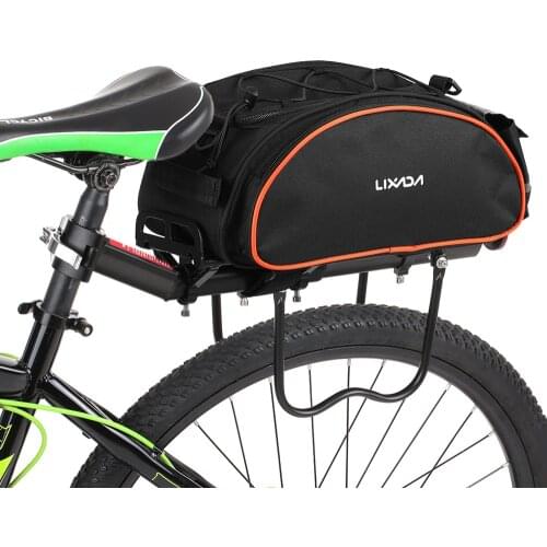 Lixada 13L Bicycle Rear Seat Bag Outdoor Cycling Bike Rack Seat Bag Rear Trunk Pannier Backseat Bag Handbag Bag Multifunctional