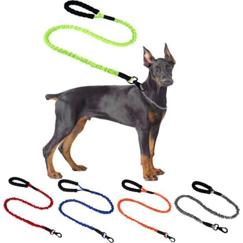 Dog Leash Reflective Softy Handle Control Dog Collar Leash Rope Heavy Duty Strong Elasticity Training Pet Leash