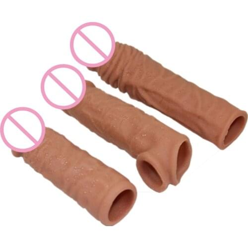 1pc Dildo Sleeve Longlasting Extender Stimulator Enlargement Extension Adult Sex Toys for Men Couples