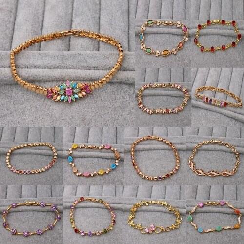 Bohemia Waterdrop Stone Zircon Charm Bracelets For Women Link Chain Hidden Safety Clasp Bracelet Fashion Jewelry Accessories