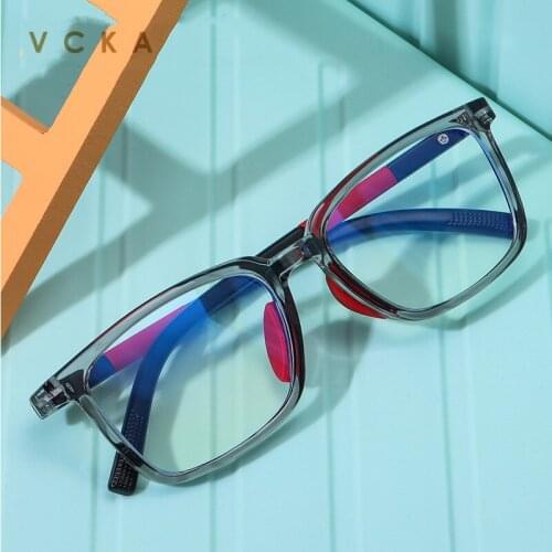 VCKA TR90 Childrens Anti-blue Light Glasses Boys And Girls Square comfortable to wear computer Goggles game Students Eyewear