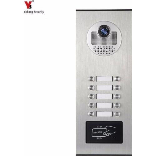 Yobang Security 10 Units Apartment Video Intercom Video Door Phone Outdoor DoorBell IR Camera With Night Vision Can Reader Card
