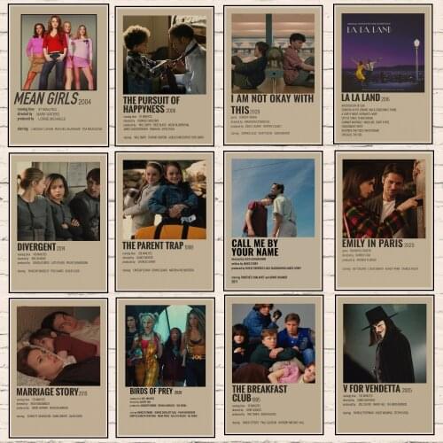 Vintage Classic Movie Poster TV Show Kraft Paper Retro Posters Modern Art Painting Picture for Room Bar Cafe Wall Decor