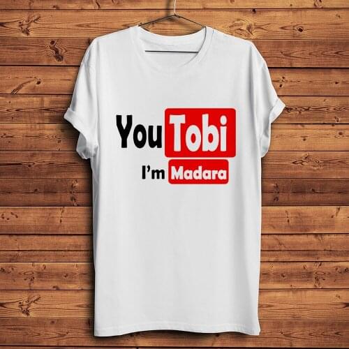 Uchiha Obito tobi and Madara funny anime t shirt men white casual tshirt unisex short sleeve Naruto manga streetwear tee