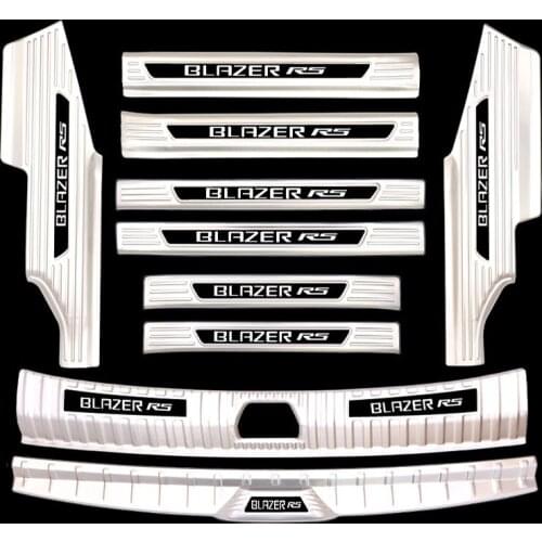 Stainless steel Threshold guard plate trunk threshold guard plate anti-scratch car styling For Chevrolet Blazer 2020-2021