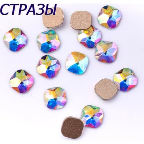 100pcs A2316 6x6mm Crystal AB Newly Shaped Strass Flatback Nail Art Rhinestones For DIY Nails Art Cell Phone And Shoes