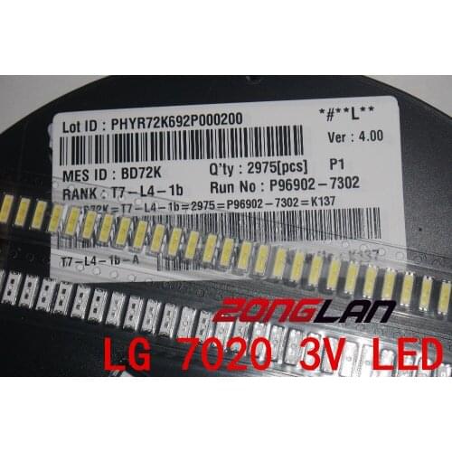 100pcs FOR LG Innotek LED LED Backlight 0.5W 7020 3V Cool white 40LM TV Application LEWWS72R24GZ00