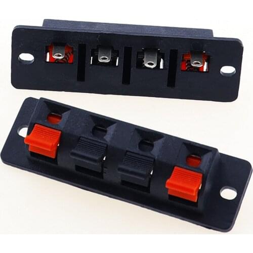 2Pcs Plastic 4 Positions Connector Terminal Push In Jack Spring Load Audio Speaker Terminals Breadboard Clips