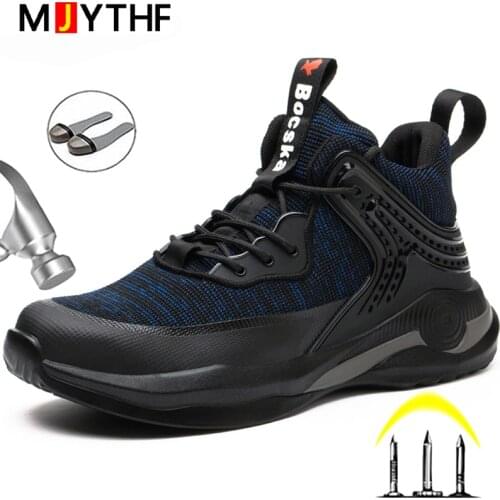 2020 Male Safety Shoes Working Sneakers Men Steel Toe Shoes Men Lightweight Work Shoes Men Boots Puncture Proof Safety Boots Men