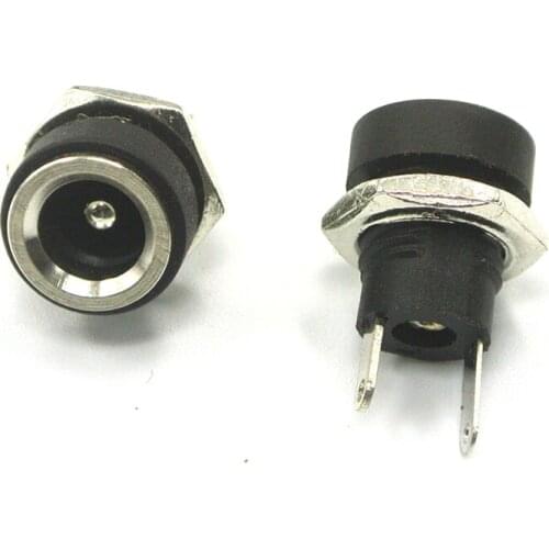 500pcs 3A 12v for DC Power Supply Jack Socket Female Panel Mount Connector 5.5mm 2.1mm Plug Adapter 2 Terminal types