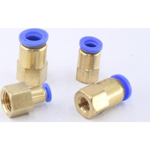 1pc PCF series Quick Straight Pipe Quick Insert Connector Pneumatic Components Inner Thread Copper Connector Tube Fitting