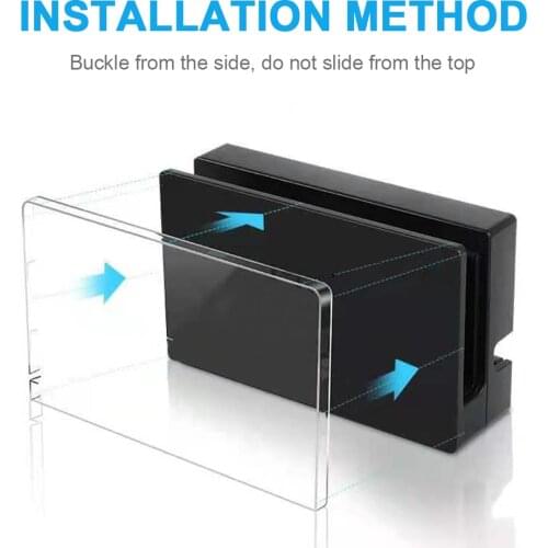 Charging Dock Cover Sleeve Fit for Nintendo NS Switch Transparent PC Anti Scratch Dust Guard Protective Hard Case