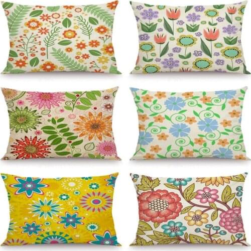 XUNYU 30X50cm/40x60cm Cushion Cover Cartoon Flower Pillow Cases Decorative Throw Pillow Cover for Sofa Bedroom JX029