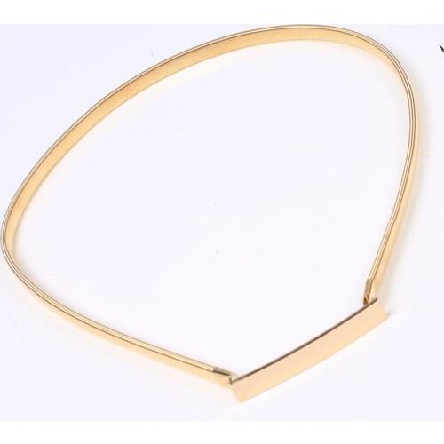 Womens Mirror Elastic Metal Waist Chain Waistband for Dress