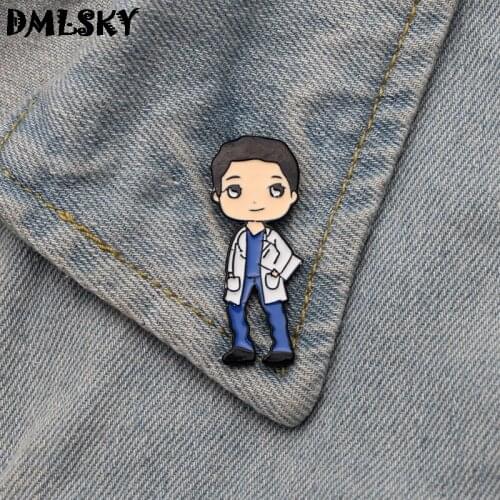 DMLSKY Greys Anatomy TV Show Metal Brooch Enamel Pins Men Lapel Pin Shirt Brooch Backpack badge Jewelry M3192
