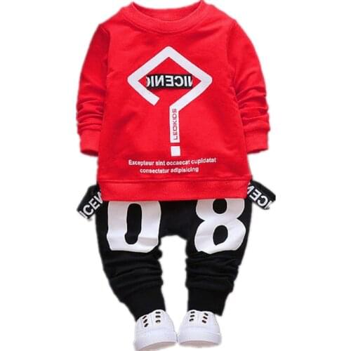 Spring Autumn Baby Boy Clothes Letter Full Sleeve T-shirt Pants 2pcs/Set Cotton Suit Children Clothing Toddler Brand Tracksuits