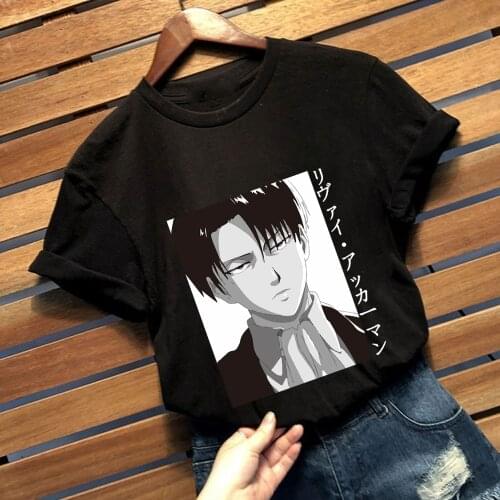 Attack on Titan T-shirt Ackerman Casual Short Sleeve Tee Men Tops