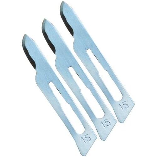 20Pcs No. 15 Carbon Steel Surgical Scalpel Blades Professional Animal Surgical Knife Carving Knife #15 Medical Disposable Supply