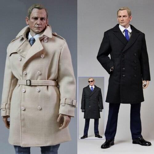 TOYS MA-009 1/6 Male Secret Service Agent Calm Suit Windcoat Set with Weapon for 12 inch Action Figure Body Model In Stock