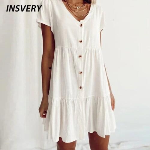 Летние платья на пуговицах INSVERY China At AliExpress