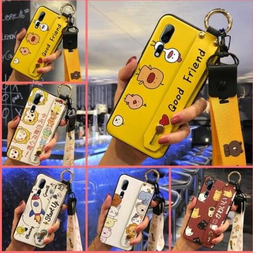 Cartoon Durable Phone Case For ZTE Axon 10 Pro New Wrist Strap Anti-dust Cute Anti-knock TPU Lanyard