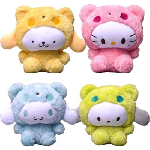 Cartoon Stuffed Plush Toy Purin Dog Cinnamoroll KT Cat Anime Kawaii Cute Soft Plushie Girls Doll Toys Pendant Gifts 18cm