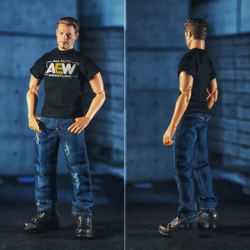 1/12 Soldier Clothes Male Trend Toy Printed Short-sleeved T-shirt Jeans Suit for 6-inch Action Figure Movable Doll Accessories