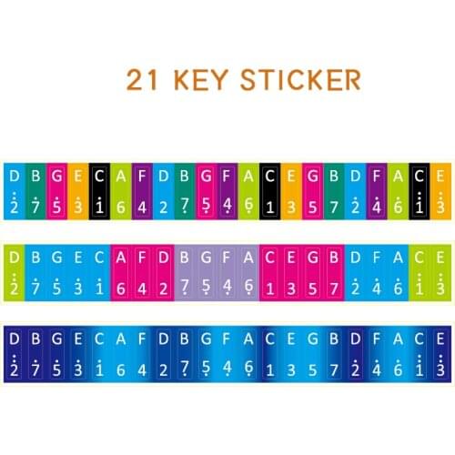 21key Kalimba Sticker 4*14mm PVC Rectangular stickers Thumb Piano key scale Musical instrument Accessories Beginner Learner