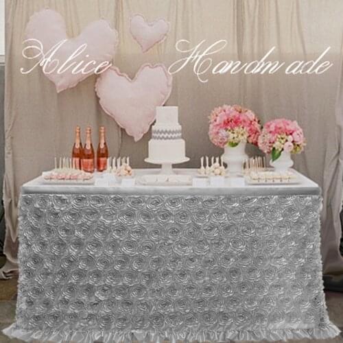 Table skirt 275x77cm wedding party birthday dessert table decoration table skirt european tasseled tablecloths table cover 6ft