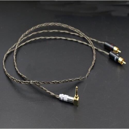 Hifi Gold plated 90 degree 3.5mm to 2 RCA Jack socket Nordost Odin Siver-plated Audio Aux Cable