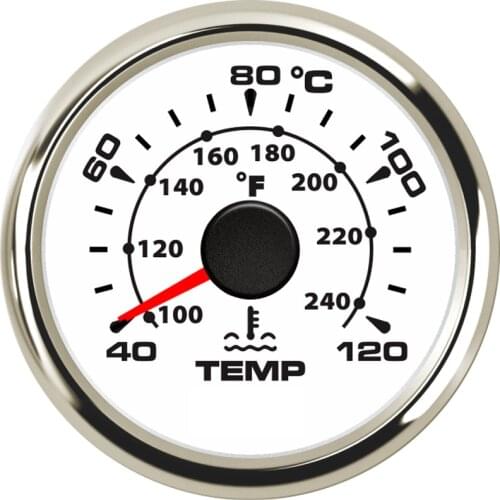 Ajustable 8-color backlight Car Pointer Meter Water Temp Temperature Gauge Meter Indicator 40-120 degree 9-32V For Car Boat