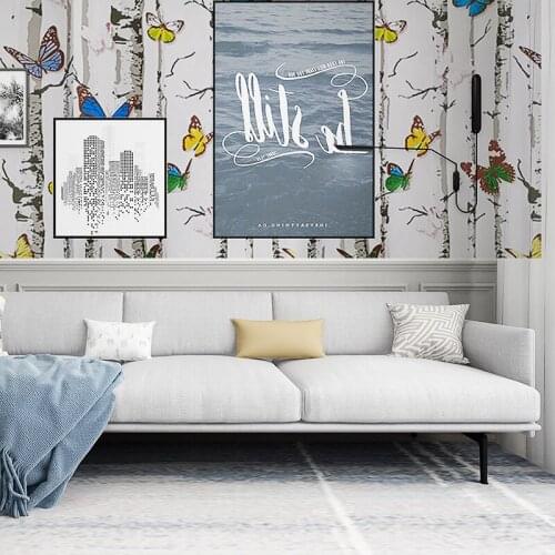 10m Length Nordeic Butterfly Self adhesive Wallpaper for Bedroom Living Room PVC Waterproof Forest Wall Papers Home Decor