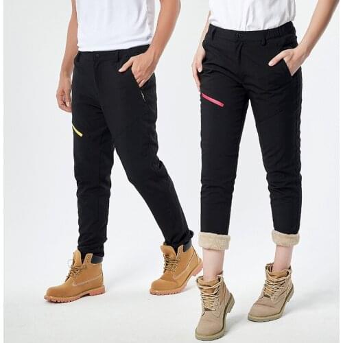 Removable Inner Tank Soft Shell Pants Coral Velvet Liner Outdoor Increase Thicken Waterproof Climbing Skiing Men Women Trousers