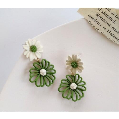 Fashion popular colours lovely flowers stud earrings show white women creative flower earrings jewelry accessories